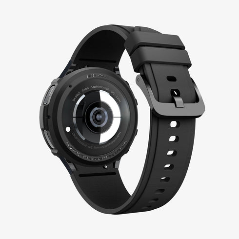 ACS06394 - Galaxy Watch 6 Classic (47mm) Case Liquid Air in matte black showing the front